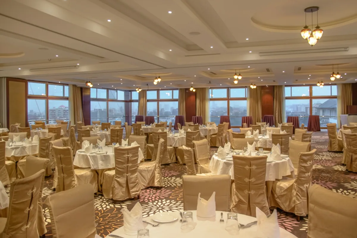 Conference setup at Cloud Hotel with professional AV equipment